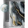 thumbnail image 4 of Abstract Art Marble Texture Shower Curtain, 72" x 72", Black Gold Gradient Modern Art Waterproof Bathroom Curtain Washable Shower Curtain Set with 12 Hooks, 4 of 6