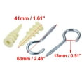 thumbnail image 2 of Uxcell 5Pcs Self Drilling Drywall hook 16mm Inner Dia Zinc Plated Eye Screw Hook Assortment, 2 of 3