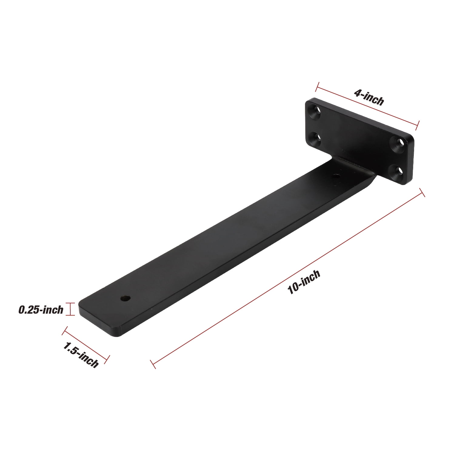 Hyper Tough 10 in x 4 in Floating Shelf Bracket, Black