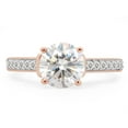 thumbnail image 2 of 1 4/9 ct. t.w Center 7MM Round Cut Lab Created Moissanite Diamond Solitaire Engagement Ring For Women In 10K Solid Rose Gold (G-H Color, VVS1 Clarity, 1.45 Cttw)-7, 2 of 7