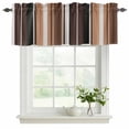 thumbnail image 2 of 2 Pack Valances for Windows, Brown Black Stripes Window Valances for Living Room/Bedroom/Bathroom, Farmhouse Vintage Abstract Lines Light Filtering Kitchen Curtain Valance 54"W x18" L, 2 of 9