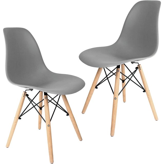 Set 2 Sillas Eames Estructura Modernas Silla Comedor gris Big Room HJSEKT000200