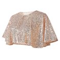 thumbnail image 5 of YTCAMLO Glitter Sequin Womens Cropped Wraps Fashions Short Sleeve Bolero Shrug Flared Shiny Shoulder Cover Up for Wedding, 5 of 5