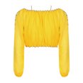 thumbnail image 4 of Kaerm Women Belly Dance Outfit Belly Dancing Top with Harm Pants Yellow One Size, 4 of 7