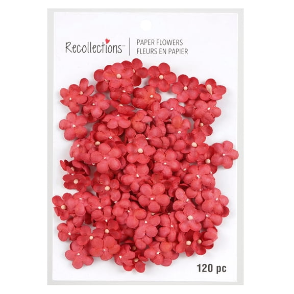 Recollections Red Paper Flowers, 12 Packs: 120 ct. (1,440 total)