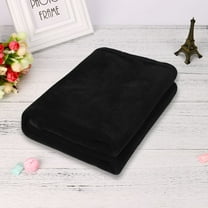 Puntoco Clearance 45X65Cm Fashion Solid Soft Throw Kids Blanket Warm Coral Plaid Blankets Flannel Black