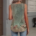 thumbnail image 6 of Kixjoy V Neck Tops for Women Sleeveless Beach Tank Tops Basic Baggy Pleated Shirts Trendy Casual Soft Womens Summer Tops, Army Green XL, 6 of 6
