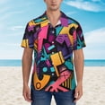 thumbnail image 4 of Lsque Vibrant Graffiti Urban Art pattern Hawaiian Shirt for Men, Unisex Summer Beach Casual Short Sleeve Button Down Shirts-Large, 4 of 9