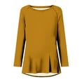 thumbnail image 5 of Timegard Tops for Women Long Sleeve Crewneck Solid Color Comfy Basic Tshirts Fall Casual Loose Tops, 5 of 5