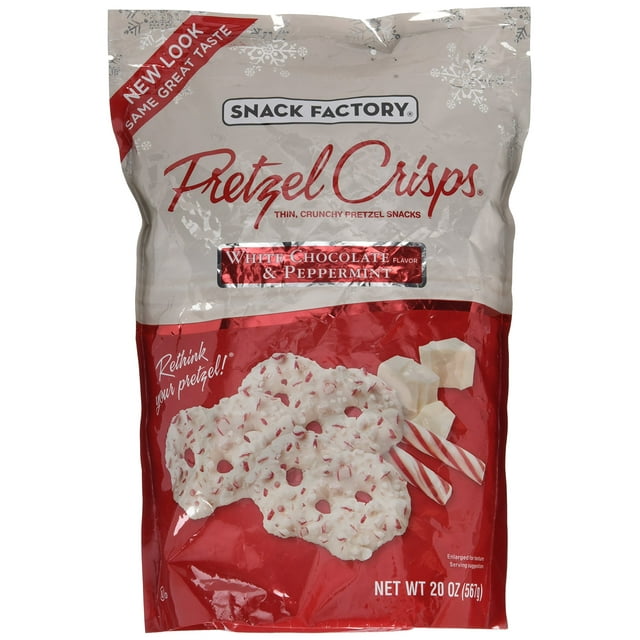 Snack Factory Pretzel Crisps, Peppermint, Chocolate/White chocolate, 20 Ounce