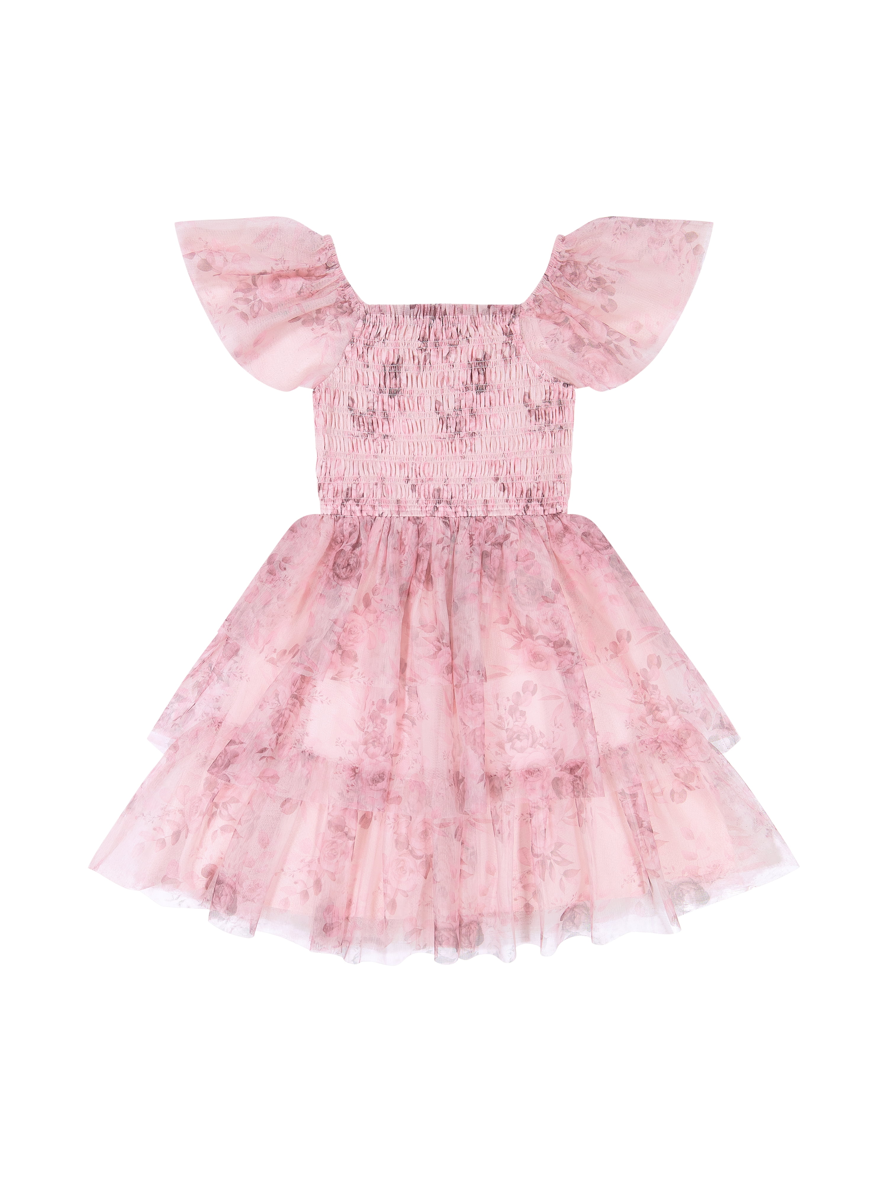 Kensie Girl Sleeveless Printed Soft Mesh Mauve Dress, Sizes 4-16