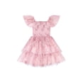 thumbnail image 6 of Kensie Girl Sleeveless Printed Soft Mesh Mauve Dress, Sizes 4-16, 6 of 6