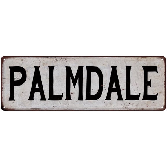 PALMDALE Vintage Look Rustic Metal City State Sign 6 x 18 Matte Finish Metal 106180041189