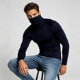 thumbnail image 2 of ZRGHAOYLQ Men's Athletic Shirts Long Sleeve Fitness Running Shirts Balaclava Turtleneck High Stretchy Tops Warm Thermal Face Mask Base Shirts, 2 of 9