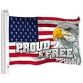thumbnail image 3 of G128 Combo Pack: American USA Flag 150D 3x5 Ft & American USA Proud & Free Eagle Flag 300D 3x5 Ft | Both LiteWeave Pro Series Printed Polyester, Brass Grommets, 3 of 9