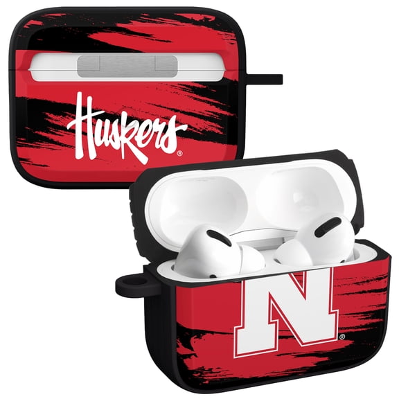 Nebraska Huskers Paint Stripe HDX Case Cover Compatible with Apple AirPods Pro 1 & 2 by Affinity Bands
