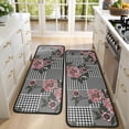 thumbnail image 4 of Kitchen Rugs Sets Of 2,Pioneer Flower Floral Print Pattern Anti Fatigue Kitchen Mat Rugs Non Slip Washable,Decorative Kitchen Floor Mats for Kitchen,Sink,Laundry,17"x47"+17"x47", 4 of 5