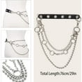 thumbnail image 5 of Punk Leather Belts for Women O-Rings Chains Goth Rock Garters Strap for Woman Waist Chain Belt, 5 of 13