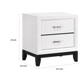 thumbnail image 5 of Ameya Nightstand- 2 Drawers w Chrome Handles- White and Black- 25 Inch, 5 of 6