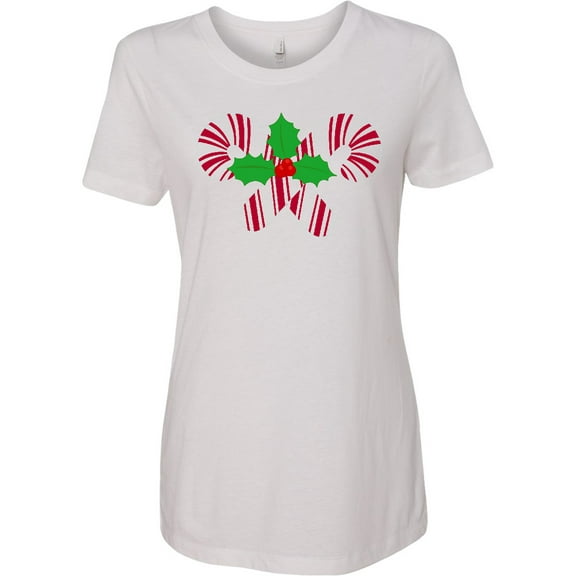 Inktastic Candy Canes and Holly Christmas Women's T-Shirt