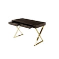 thumbnail image 5 of Ada Office Desk, 2 Drawers, Espresso Brown, Gold X Steel Legs, 47 Inch, 5 of 5