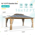 thumbnail image 5 of Hommow 12' x 16' Aluminum Frame Outdoor Gazebo, Double Roof Metal Gazebo for Patios, Gardens, Lawns, Parties, Claret, 5 of 6