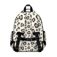 thumbnail image 3 of Black and Beige Leopard Print Cute School Backpack Bag for School with Padded Back and Adjustable Shoulder Straps 15.25"x11.5"x5.25", 3 of 5