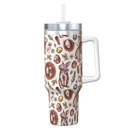 

Lukts Rabbit And Egg for 40OZ Ice Cup with Handle Stainless Steel Vacuum Insulated Cup Suitable for Indoor and Outdoor Activities