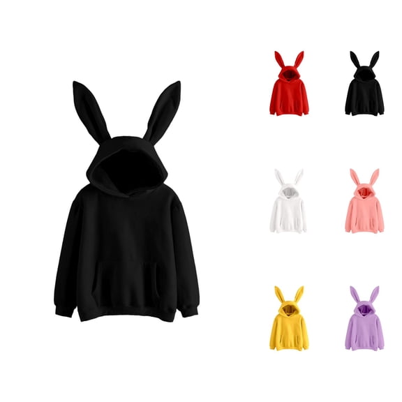Cute Bunny Ear Hoodies for Women 2025 Fall Winter Long Sleeve Cute Hoodie with Pockets Hooded Sweatshirt Pullover Tops