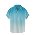 thumbnail image 2 of Big and Tall Mens Short Sleeve Shirts Button-Down S-5XL Plus Size Collared Tshirts Shirt Gradient Printed Casual Lightweight Beach Tops on Clearance, 2 of 5