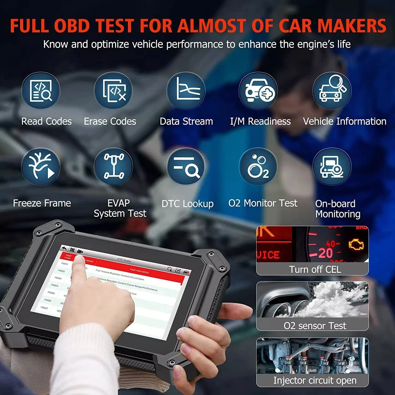 [Second Hand] ANCEL Bidirectional OBD2 Scan Tool w/ Gift: T/i/r/e P/r/es/s/u/r/e G/a/u/g/e