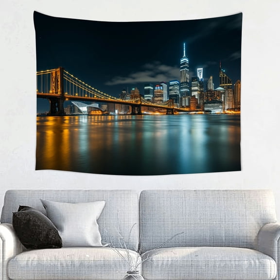 RKSupls Tapestry Wall Hanging Art, Realistic Cityscape Tapestry Decoration for Daily Bedroom, Living Room, Dorm, Apartment Hallway Home Decor,40*30in