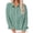 hgg405-Mint Green, variant on Ounisa Women's Slub Linen Blend Solid Front Patch Pocket Button Down Camp Collar Long Sleeve Shirt with Scallop Hem, Wrinkle Resistant Breathable Lightweight Summer Blouse
