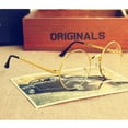 thumbnail image 5 of Gold Metal Wire Frame Round Clear Lens Circle Eye Glasses Nerd Santa Costume, 5 of 5