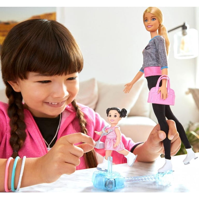 Barbie Ice-Skating Coach & Student Doll with Turning Mechanism