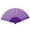 Purple, variant on D-GROEE Plain Hand Plastic Folding Fan Handheld Fan Cloth Folded Fan for Wedding Party and Home Decoration