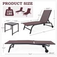 thumbnail image 2 of Yoleny 26" Wide Patio Lounge Chair with Wheels, Pool Lounge Chairs Set of 2 with Adjustable Backrest, Waterproof Textilene Outdoor Lounge Chairs with Side Table for Patio Poolside Deck, Brown, 2 of 7