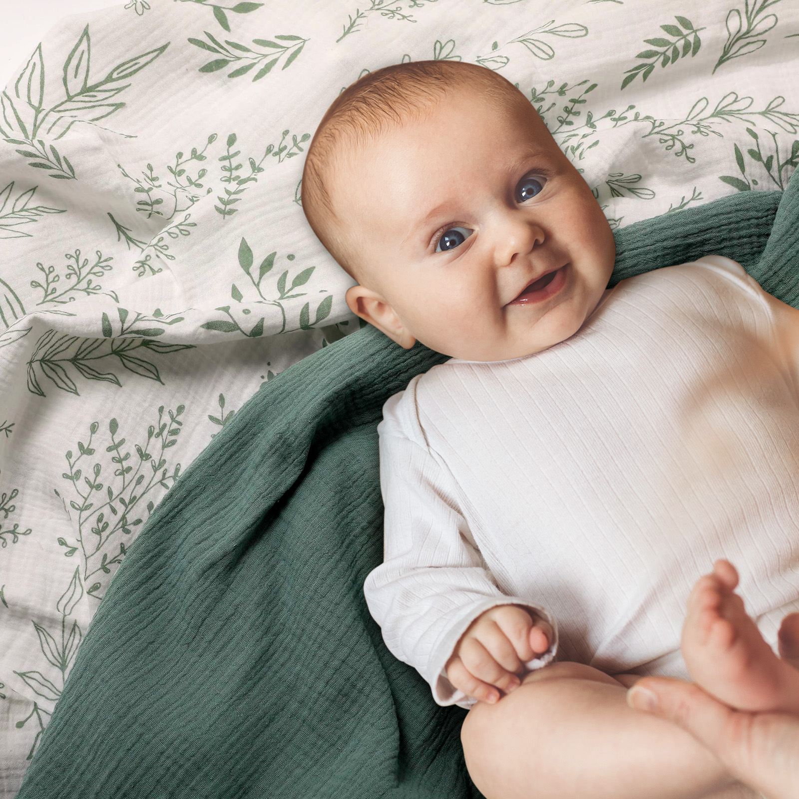 Gllquen Baby Organic Cotton Swaddle Blankets, 3-Pack photo 3