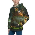 thumbnail image 2 of Rateoe Intellectual Frog Pond Pattern Boys Hoodie, Youth Pullover Hooded Sweatshirt, Kangaroo Pocket Hoodie for Kids-Medium, 2 of 6