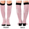 thumbnail image 2 of FREEAMG High Elasticity Compression Socks, High Knee Socks Adult Universal Leisure Relieve Fatigue,Ballerinas Pattern Travel Daily with Running (1 Pair), 2 of 7