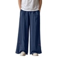 thumbnail image 1 of XDZJLR Mens Pants Casual Spring Plus Size Long Straight Soft Loose Fashion Leisure Wide Leg Pant, 1 of 4