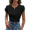 thumbnail image 1 of Blusa Casual de Manga abullonada para Mujer con Abertura en la Espalda Negro claro CH Negro claro CH Xishao ropa, 1 of 2