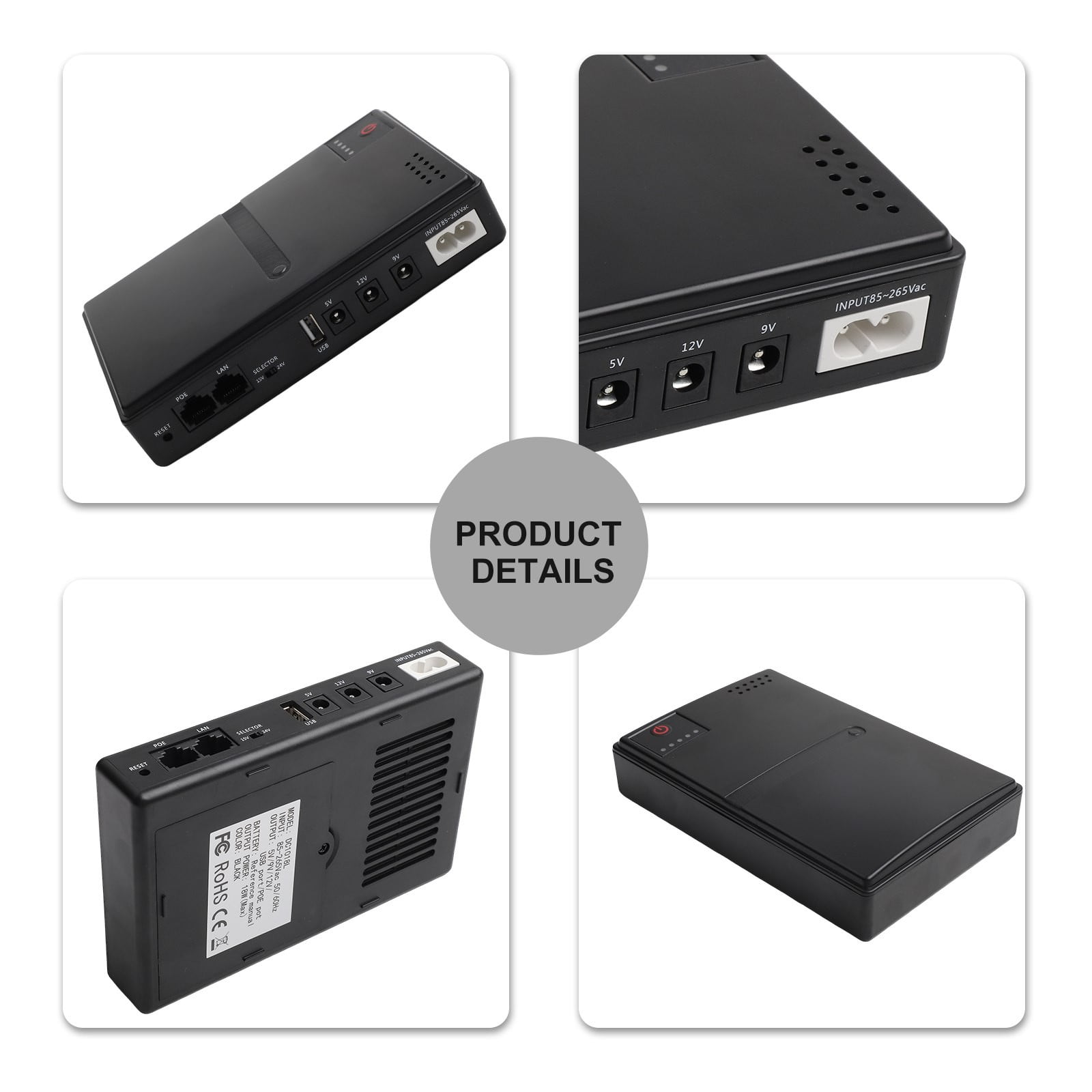 DC1018L 18W Mini Portable UPS Backup Power Adapters 5V 9V 12V Uninterruptible Power Supply Battery Backup For WiFi Router Camera