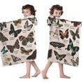 thumbnail image 4 of Butterfly Species Chart Hooded Bath Towel，50"x30" for Ages 3 To 12 Kids, Quick Dry Lightweight Soft Microfiber Hood Beach Towel Cover Up for Kids, 4 of 7
