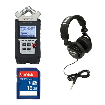 Zoom H4n Pro Digital Multitrack Recorder + TASCAM Headphones + Memory