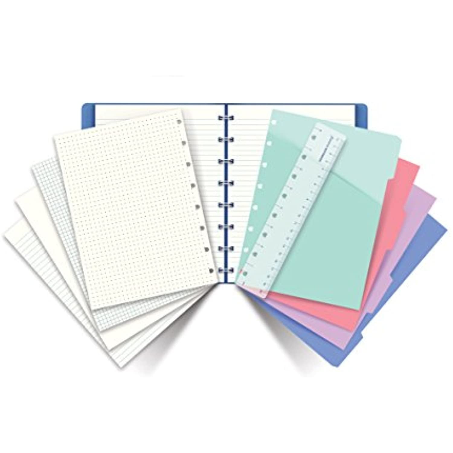 FILOFAX Refillable Pastel Notebook, A5 (8.25" x 5") Orchid - 112 Cream moveable pages - Index, pocket and page marker (B115054U)