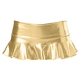 thumbnail image 4 of Women's Layered Metallic Mini Skirts Low Waist Nightclub Dressing Skirts Solid Lightweight Comfy Performance Shiny Dance Clubwear Short Skirt, 4 of 6