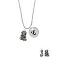 thumbnail image 2 of Delight Jewelry Two-tone Dragon with Crystals Silvertone Script Initial Disc - C - Charm Necklace, 20"+3", 2 of 4