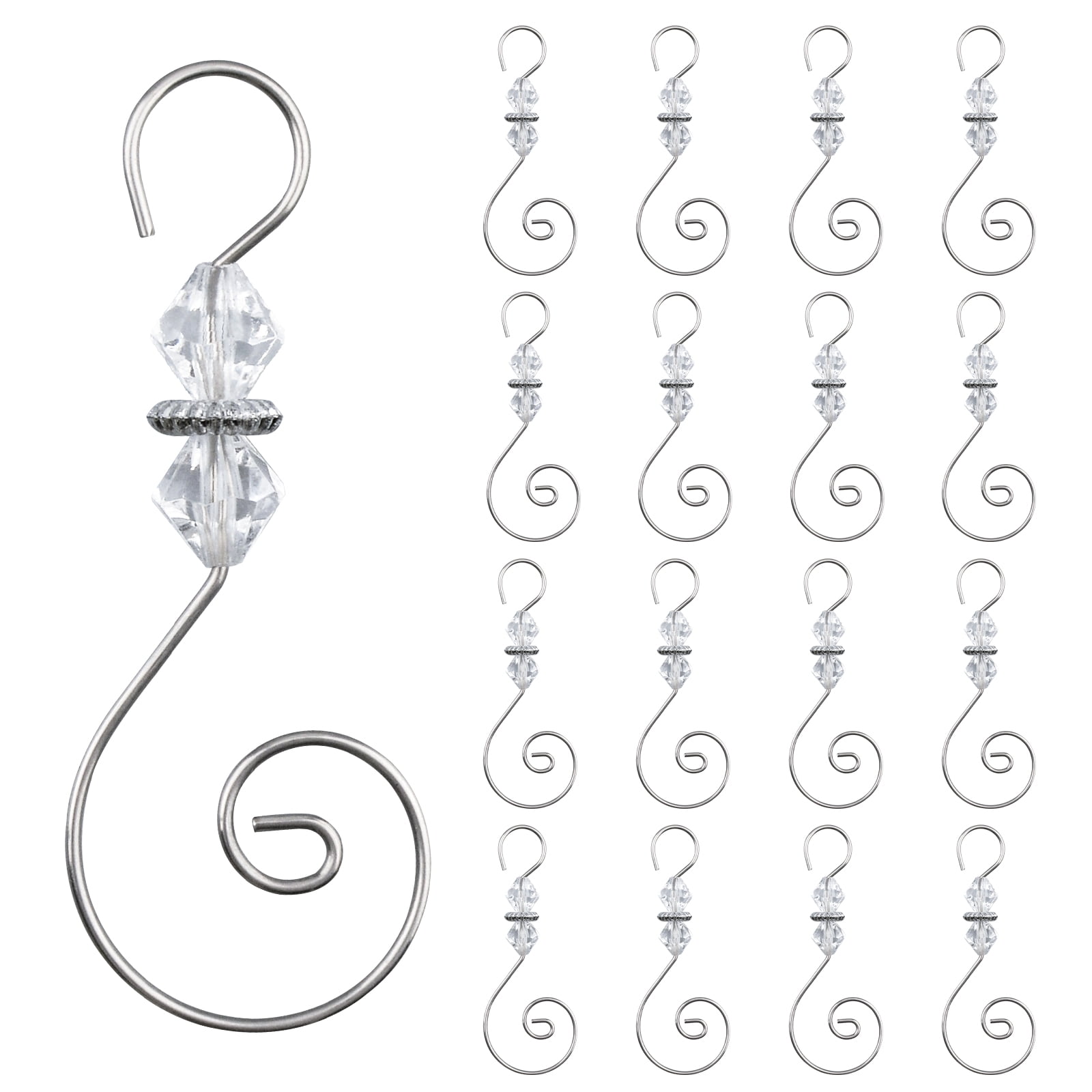 Ornament Hooks, 30 PCS Silver SShaped Hangers Hook Swirl Christmas