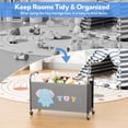 thumbnail image 6 of GRANNY SAYS Toy Storage Organizer, 135L Toy Chest with Locking Wheels, Kids Extra Large Toy Bins, Gray, 6 of 9